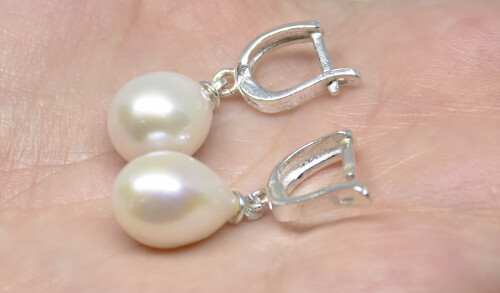 925 Sterling Silver Natural Pearl Earring AH-0014 - 1