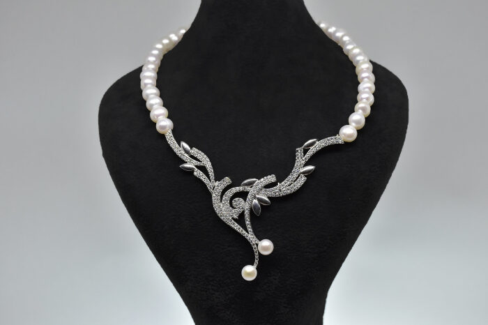 Ahsen 925 Sterling Silver White Pearl Necklace AH-0021 - 1