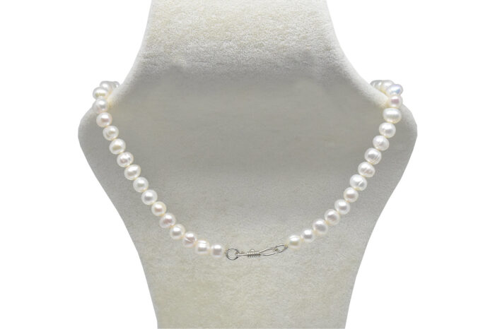 Ahsen 925 Sterling Silver White Pearl Necklace AH-0039 - 2