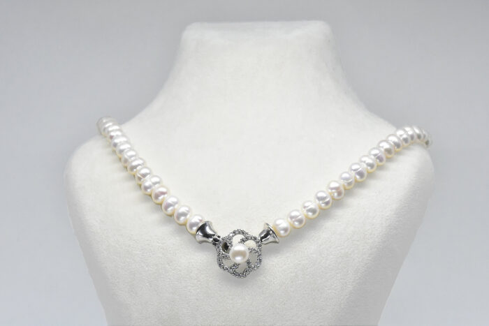 Ahsen 925 Sterling Silver White Pearl Necklace AH-0040 - 1