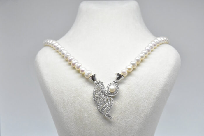 Ahsen 925 Sterling Silver White Pearl Necklace AH-0043 - 1