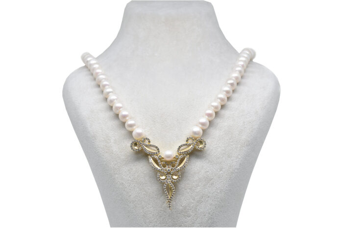 Ahsen 925 Sterling Silver White Pearl Necklace AH-0082 - 1