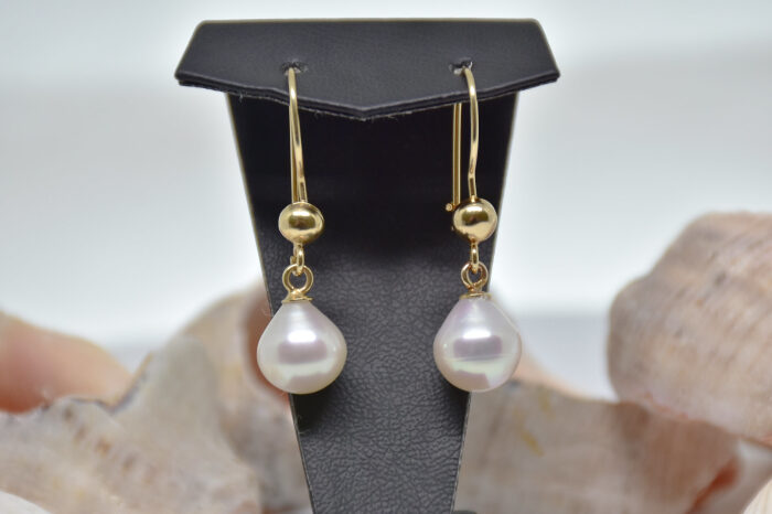 Golden Natural Pearl Earring AH-0061 - 1