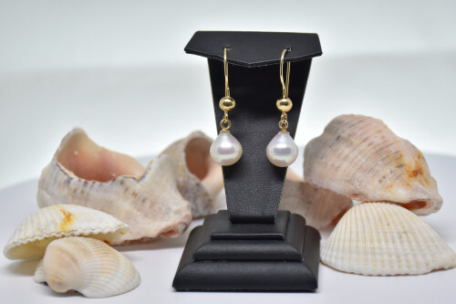 Golden Natural Pearl Earring AH-0061 - 2